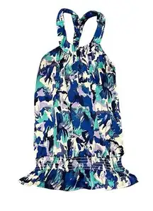 Vintage Wet Seal Printed Colorful Tank Top | Y2K Blue Shirt | Size Medium