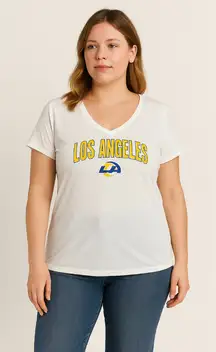 NFL Los Angeles Rams White V-Neck Tee - Size L