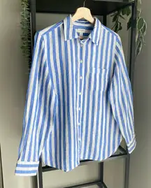 NWT J. Crew Cotton Gauze Striped Button Up Shirt