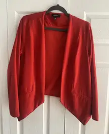Torrid 00 Womens Large Red Open Blazer Cutaway