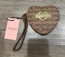 Juicy Couture Brown Heart Shaped Wallet Wristlet Brand New