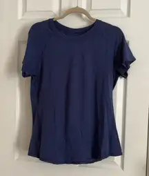 Lululemon Cotton Short Sleeved Shirt Blue Size 6