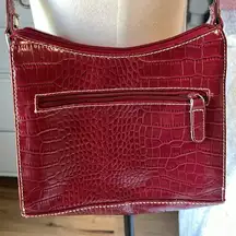 Y2K Villager Liz Claiborne Red Alligator Croc Mock Purse