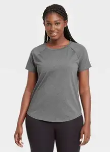 All in Motion Work Out Top Small Gray Short Sleeve Women Shirt Gym Work Out NWT