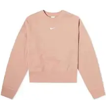 Nike Pink Solo Swoosh Crew oversized Sweatshirt Size XS