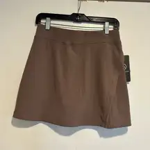 NWT Move Theology Sz: M Mocha Brown Pull On Skort Skirt Tennis Sporty Activewear