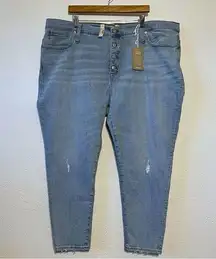 Madewell womens 9” High Rise Skinny Jeans Size 37 24W button up Plus size NWT