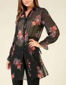 ✨ Black Sheer Floral Tunic✨