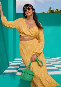 RHODE x Target Womens XXL Lightweight Floral Print Tie Crop Top & Maxi Skirt Set