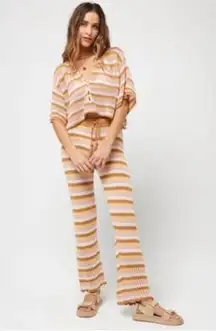 L* Space coverup knit stripe pants NEW
