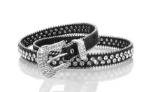 Buckle Belt Korean style Vintage Rhinestone Skull Belts