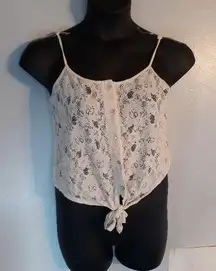 Forever 21  cream lace cropped tank top