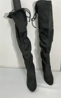 Womans No Doubt Rah6 Size 4 Otk Gray Pull On Heel Boots