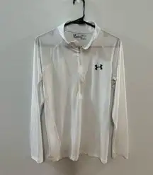 Pre-Owned MD Under Armour White Quarter Zip Long Sleeve Athletic Shirt