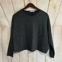 Zara Black Metallic Cozy Comfy Medium Sweater