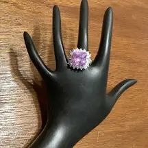 Big purple sparkle stone ring