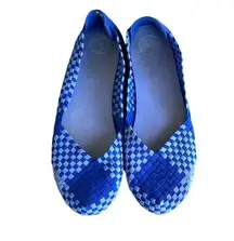 SO Cobalt Blue Stretchy Woven Fabric Flats Size 8.5