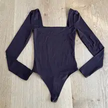 Babaton Long Sleeve Bodysuit Contour Size XS Brown