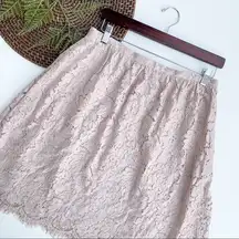 Jenny Yoo Womens Skirt Tan Lace Scallop Hem Size 12