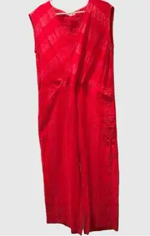 COPY - BUYKUD women red striped jumpsuit M