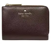 Kate Spade Lena Small Bifold Wallet Hot Fudge Brown Pebbled Leather KL842 NWT