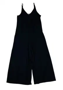 Athleta Black Wide Leg Jumpsuit Medium Soft Lightweight Stretch Travel Lounge