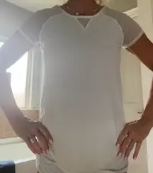 , Short Sleeve tie Sheer Sleeves