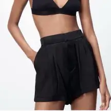 Zara Black Satin Women's Shorts