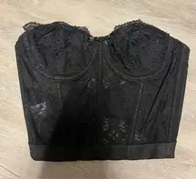 vintage black lace corset by gelmart size 34B Y2K/2000s era new without tags