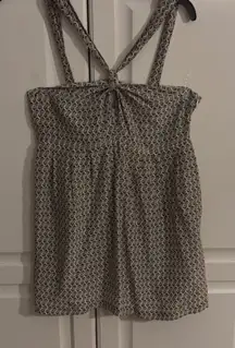 PAUL & JOE Silk Halter‎ Top Retro Face Print Sleeveless Blouse Tank