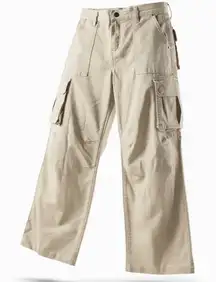 Vibrant Women's Tan Straight Leg Cargo Pants