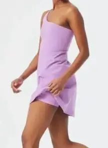 NWT Outdoor Voices One Shoulder Dress Built-In Shorts Liner Lavender Sz Large
