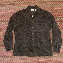 CHICOS DESIGN BROWN SNAKESKIN BUTTON UP SHIRT JACKET SHACKET WESTERN