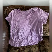 Woman within 3X lavender shirt