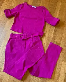 Two Piece Pants And Blouse Matching Set size M