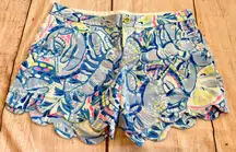 Lilly Pulitzer Buttercup Stretch Scallop Hem Shorts Size 8