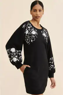 Daily Practice by Anthropologie Embroidered Sweatshirt Tunic Dress - Size - Med