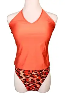 Bobbie‎ Brooks Cheetah Animal Print 2pc Tankini Swimsuit MEDIUM Beach Vacation
