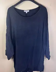 Umgee‎ Womens Linen Black Charcoal Tunic Dress Size 2X Career Work Wear