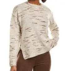 Max Studio Creweck Pullover Stripe Sweater Oatmeal XL