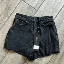 White Fox Boutique Black Jean Shorts High-Waisted Rigid Denim
