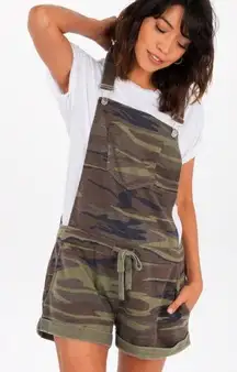 Z Supply NEW  Camo Shorts Overalls Olive Army Camouflage Edgy Romper Jumpsuit XS