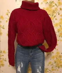 Vintage  chunky cable knit wool sweater