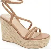 Beige Cohan Espadrille Wedge Strappy Sandal Size 6.5