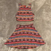 Show Me Your Mumu Cropped Top & Skirt Set Camille Circle Crop Top & Skirt Size S