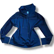 Senita Black Mesh Workout Athletic Oversized Hoodie - Medium