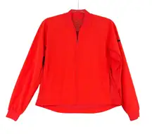 Nike Dri Fit Womens Orange Full Zip Jacket Athletic Sportswear Size Medium