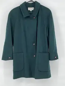 Vintage Talbots Wool‎ Blend Green Medium Length Coat Size 10