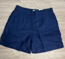 NWT Croft & Barrow Women's Medium Mid-Rise Bermuda Shorts Navy Blue Casual‎