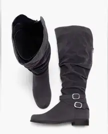 JUSTFAB Lorena Buckle Women’s Tall Boot magnet black size 9